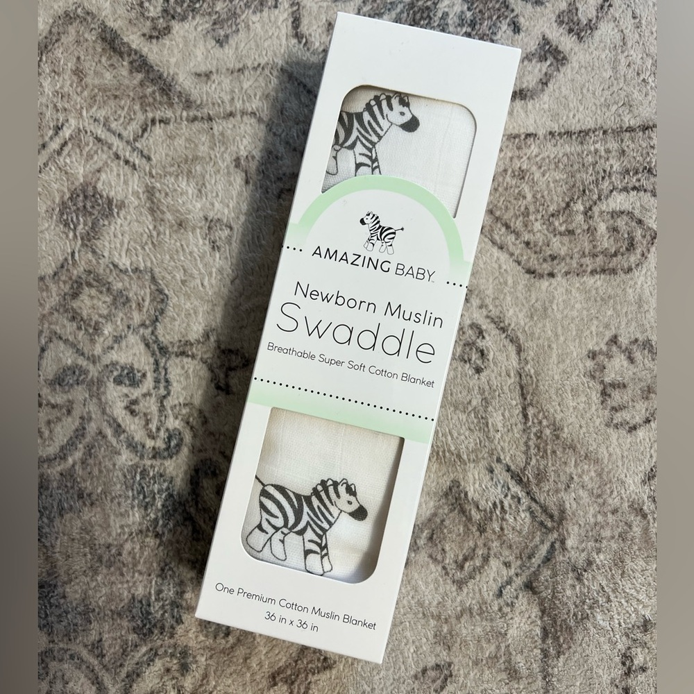 Newborn Muslin Swaddle Blanket Amazing Baby Zebra